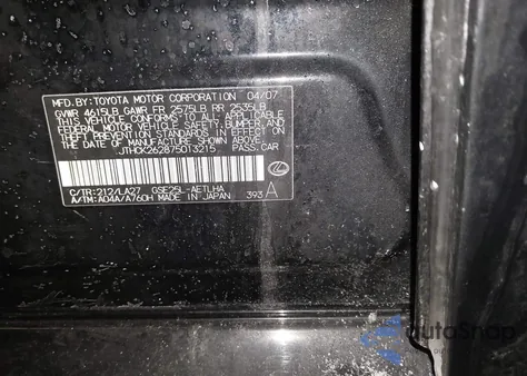 2007 Lexus Is 250 z USA, uszkodzony, nr VIN JTHCK262875013215